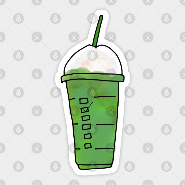 Green Iced Coffee Blended Drink Frappe Sticker by faiiryliite